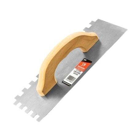 Llana Flexible Dentada Cabo Madera 6x6